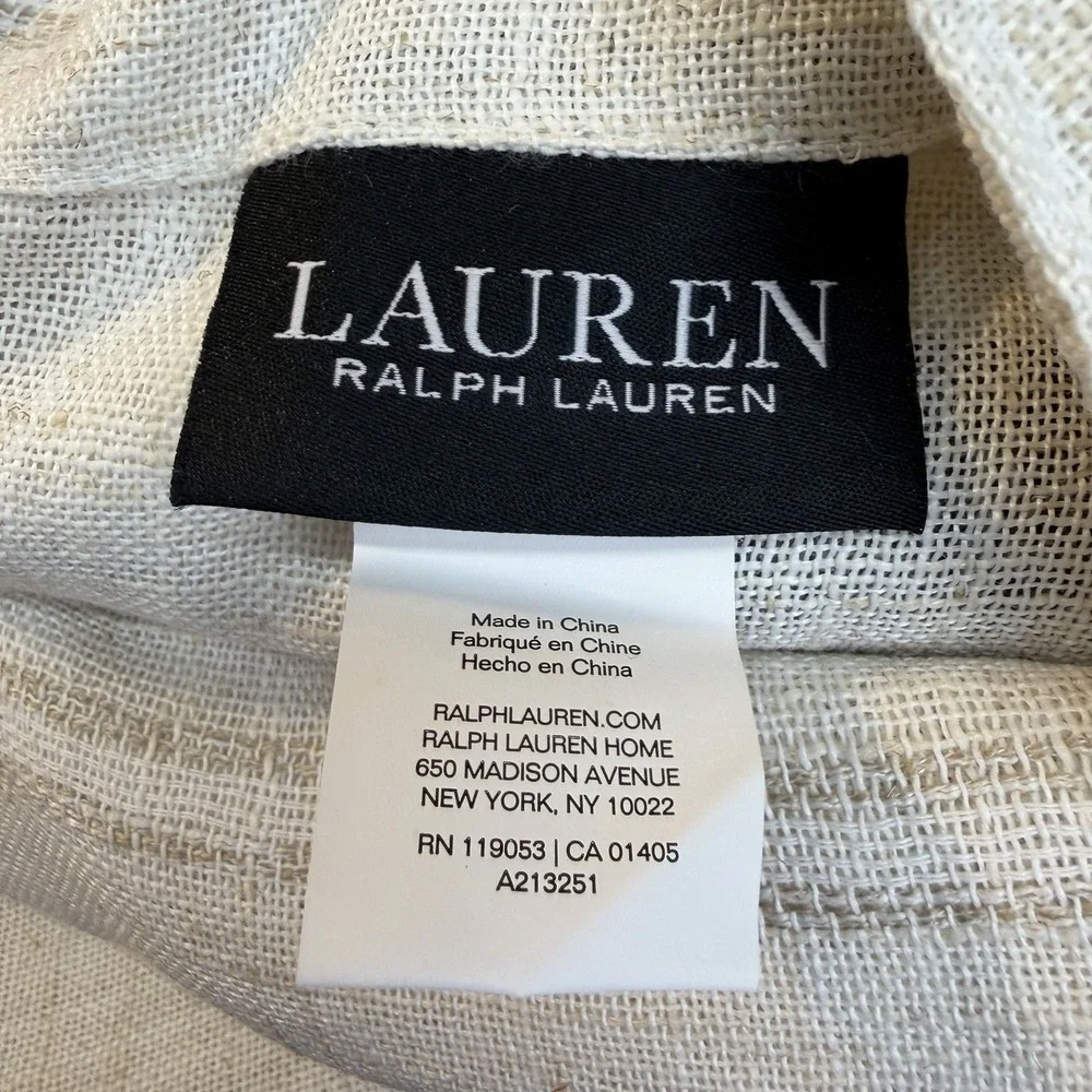 Ralph Lauren Window Curtains 2 Panels 54x96 Back Tab/Rod Linen Carlin Natural